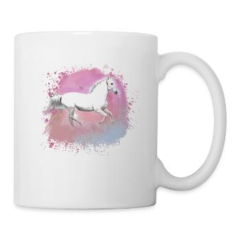 Schimmel, Pferd,weisses Pferd, Graffiti, Malerei - Tasse - Weiß - Rechts