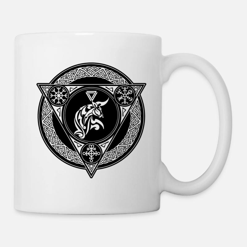 Signe du zodiaque Viking taureau - Mug blanc - blanc