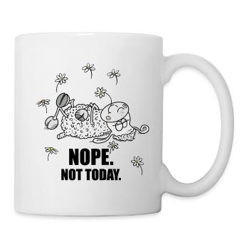 Nope Not Today Schaf auf Wiese - Tasse - Weiß - Rechts
