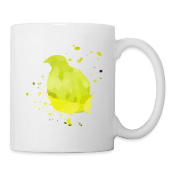 aquarelle de caille vert - Mug blanc - blanc - Droite
