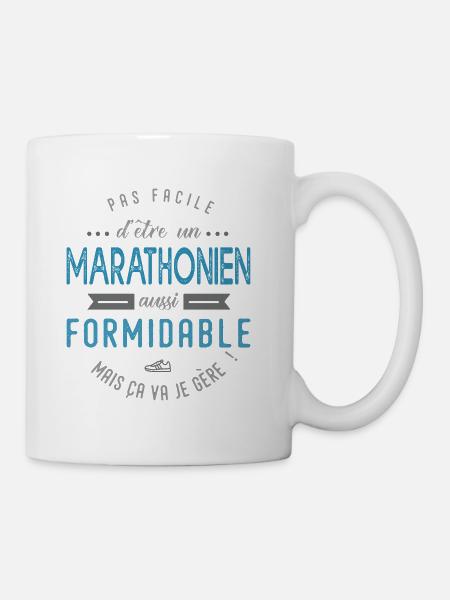 marathon marathonien formidable sport running - Mug blanc - blanc