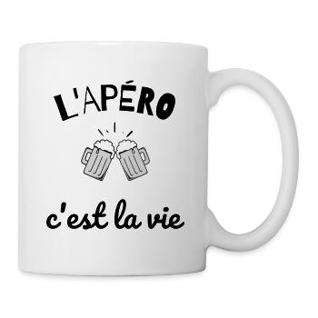 Yes, l'apéro c est la vie - Mug blanc - blanc - Droite