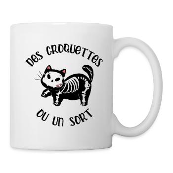 des croquettes ou un sort - Mug blanc - blanc - Droite