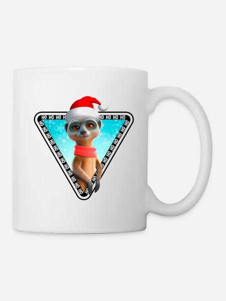 Erdmännchen X-Mas Meerkat Weihnachten - Tasse - Weiß
