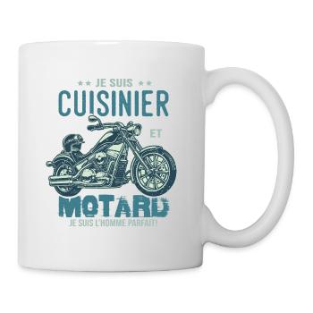 motard le meilleur cuisinier le meilleur cuisto - Mug blanc - blanc - Droite