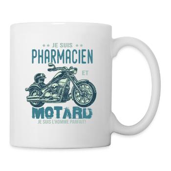 motard le meilleur pharmacien le meilleur - Mug blanc - blanc - Droite