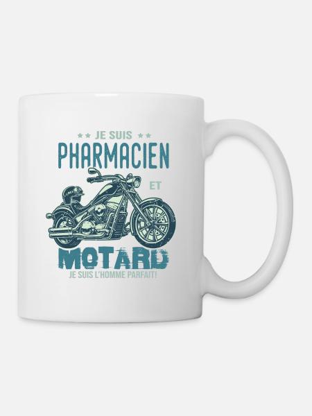 motard le meilleur pharmacien le meilleur - Mug blanc - blanc