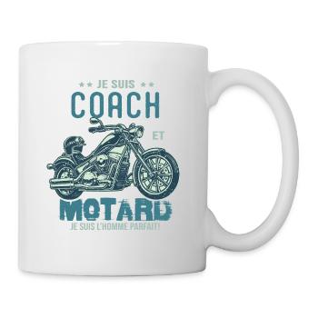 motard le meilleur coach le meilleur - Mug blanc - blanc - Droite