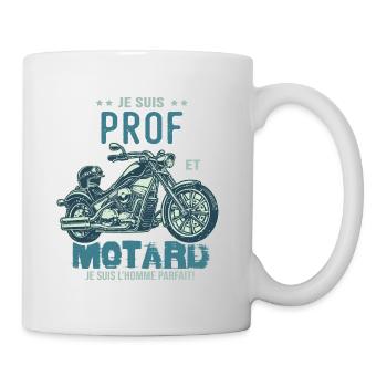 motard le meilleur prof le meilleur professeur - Mug blanc - blanc - Droite