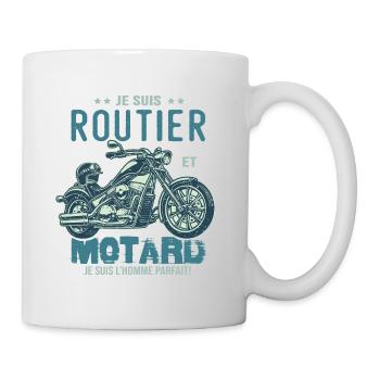 motard le meilleur routier le meilleur - Mug blanc - blanc - Droite
