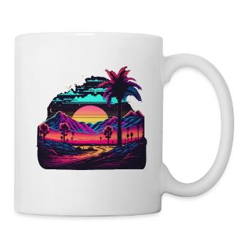 Synth-Landschaft - Tasse - Weiß - Rechts