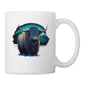 Blauer Yak - Tasse - Weiß - Rechts