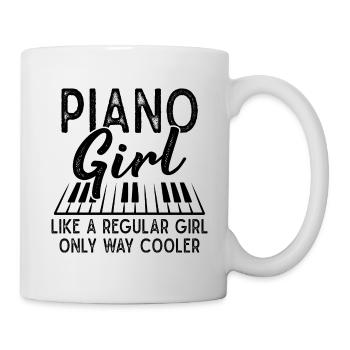 Piano Fille Pianiste Musicien Clavier - Mug blanc - blanc - Droite