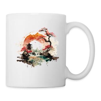 Japanische Landschaft - Tasse - Weiß - Rechts