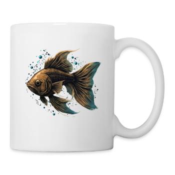 Brauner Fisch - Tasse - Weiß - Rechts