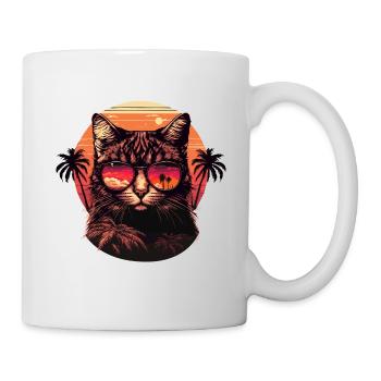 80s Style Cat illustration - Mug - white - Right