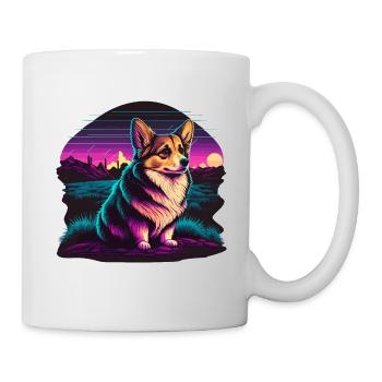 Corgi extérieur paisible - Mug blanc - blanc - Droite