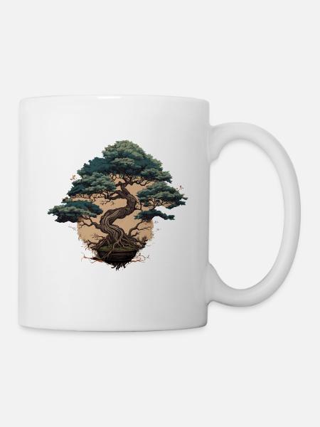 Bonsai Rätsel - Tasse - Weiß