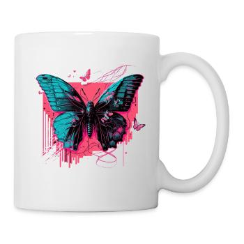 Butterfly in Technicolor Glow - Mug - white - Right