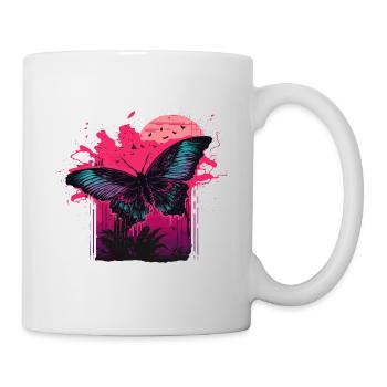 Papillon à l’heure sombre - Mug blanc - blanc - Droite