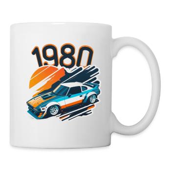 1980 Voiture japonaise style vintage - Mug blanc - blanc - Droite