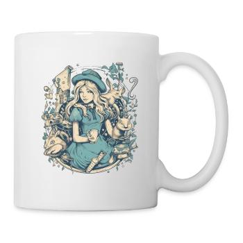 Dessin moderne d’Alice au pays des merveilles - Mug blanc - blanc - Droite
