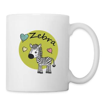 kleines Zebra - Tasse - Weiß - Rechts