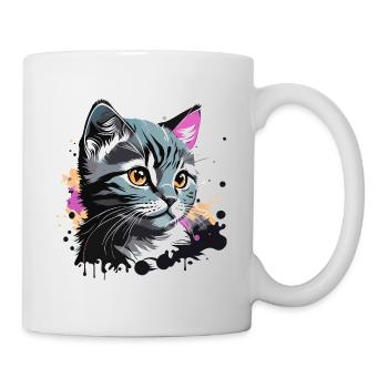 süsses Kätzchen, Katze - Tasse - Weiß - Rechts