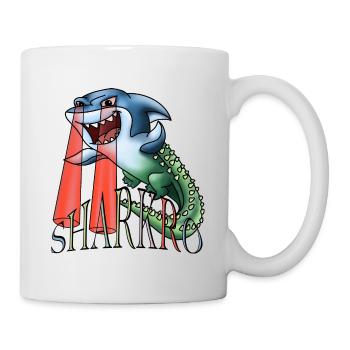 Sharkro - shark crocodile with laser eyes and text - Mug - white - Right