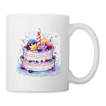 Torte - Tasse - Weiß - Rechts
