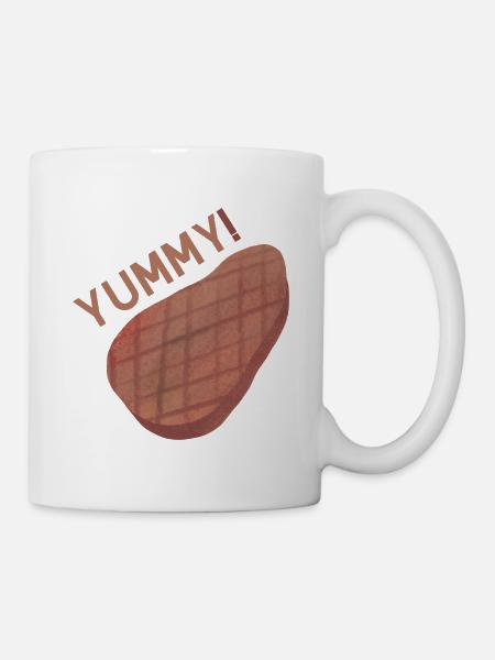 Yummy meat Yummy! Lecker Fleisch - Tasse - Weiß