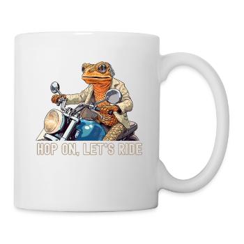Ein Frosch auf einem Motorrad : Steigen Sie ein, los geht's. - Tasse - Weiß - Rechts