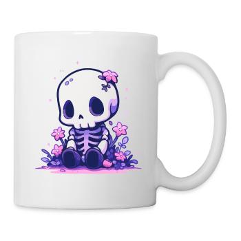 Squelette mignon d’Halloween - Design effrayant mignon - Mug blanc - blanc - Droite