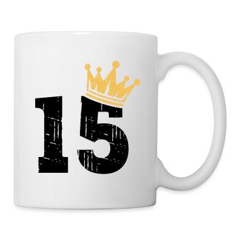 15 Krone 15. Geburtstag 15 Jahre - Tasse - Weiß - Rechts