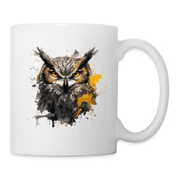 Tête de hibou - Mug blanc - blanc - Droite