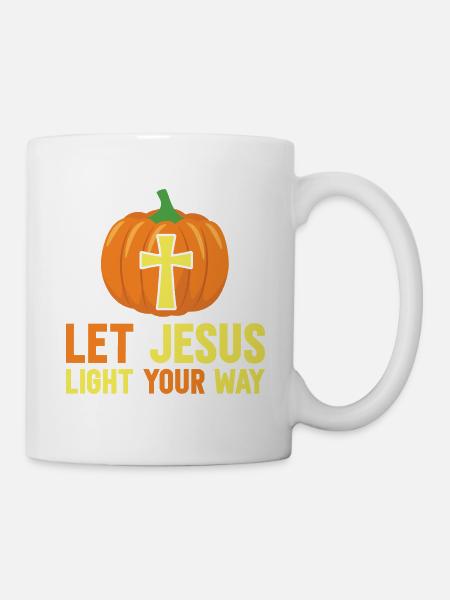 Botschaften aus der Bibel Jesus Licht der Welt - Tasse - Weiß