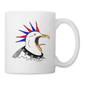 Mouette punk - Mug blanc - blanc - Droite