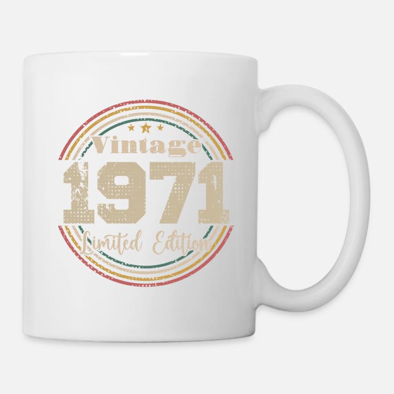 1971 Anniversaire Vintage Rétro Né En - 1971 - Mug blanc - blanc