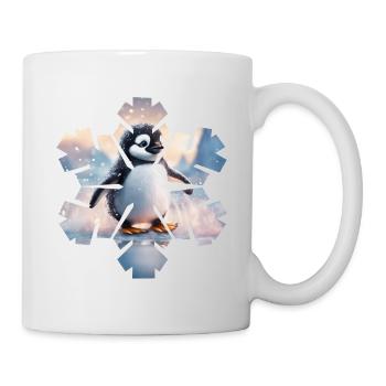 Süßer Pinguin in Schneeflocke - Tasse - Weiß - Rechts