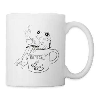 grenouille zen dans mug buvant son thé ou son café - Mug blanc - blanc - Droite