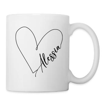 Alessia Name Herzlinie - Tasse - Weiß - Rechts