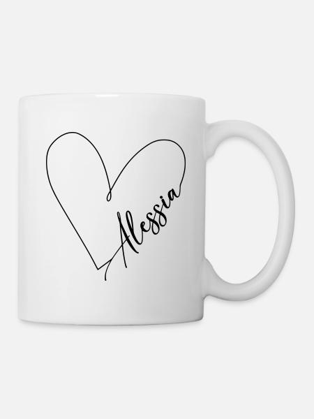 Alessia Name Heart Line - Mug - white