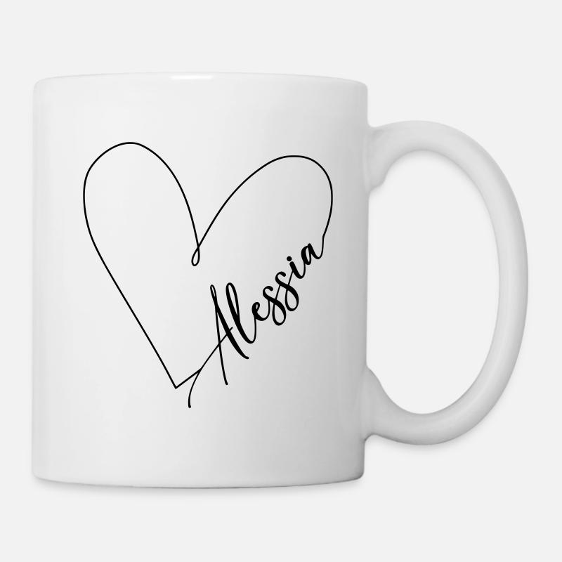 Alessia Nome Linea Cuore - Tazza - bianco