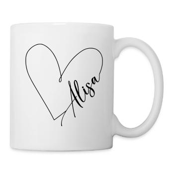 Alisa Name Herzlinie - Tasse - Weiß - Rechts