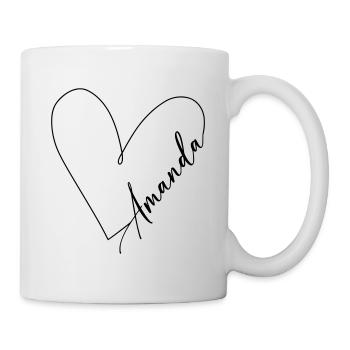 Amanda Nom Ligne de coeur - Mug blanc - blanc - Droite