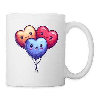 Ballon Herzen auch für Kinder und Geburtstage - Tasse - Weiß - Rechts