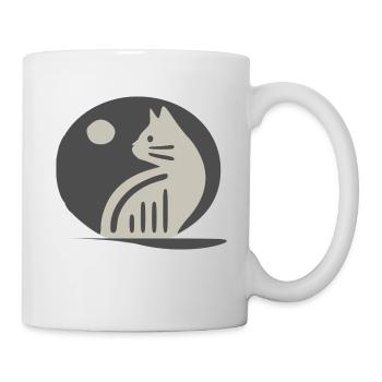 Katzen-Silhouette - Tasse - Weiß - Rechts