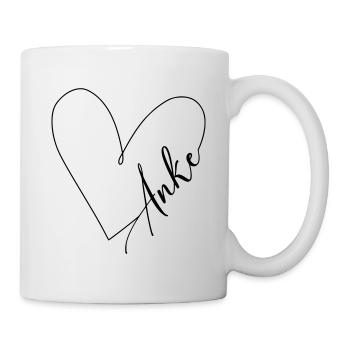 Anke Name Herzlinie - Tasse - Weiß - Rechts