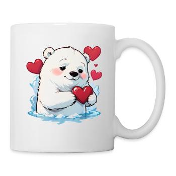 Verschenke diesen süßen Eisbären zum Valentinstag - Tasse - Weiß - Rechts