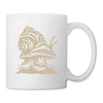 Schnecke, pilze, cottagecore, goblincore, garten - Tasse - Weiß - Rechts